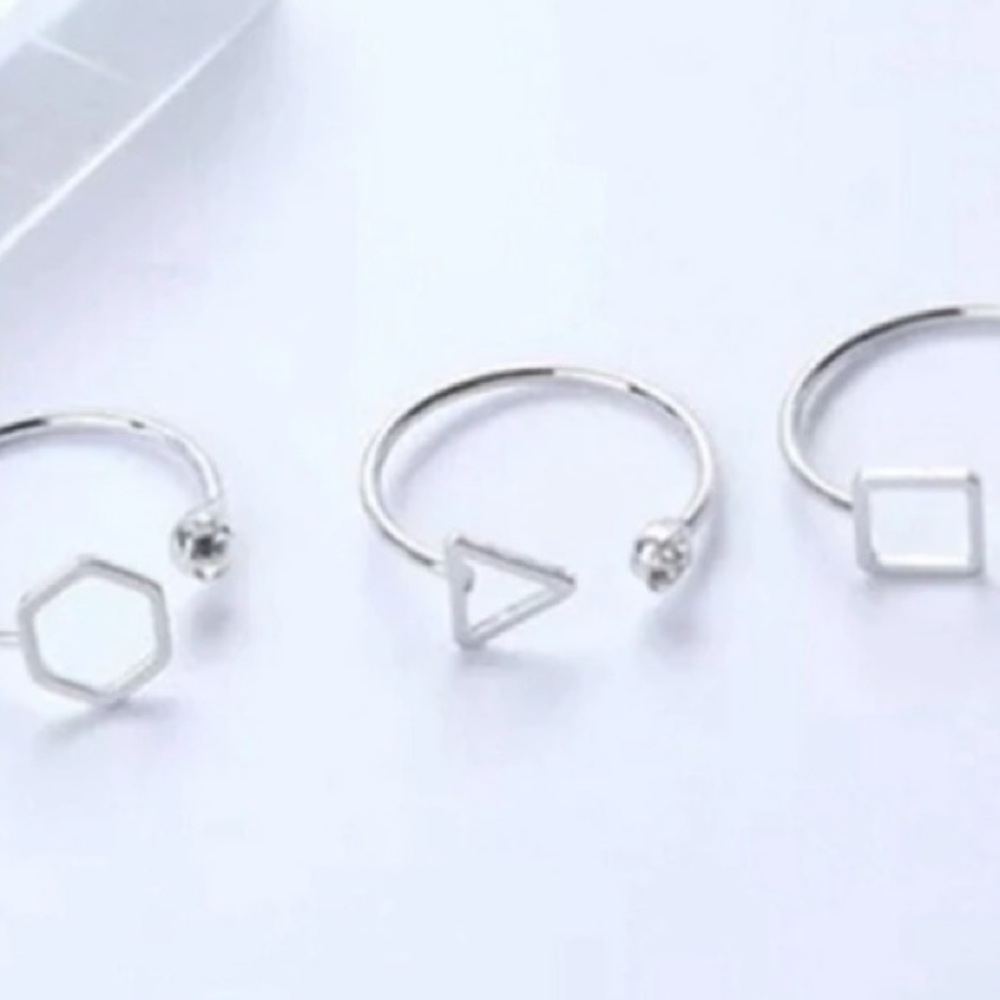 NEW!💙💎MODERN! TRIANGLE! GEOMETRIC RING!💎💙OPEN! - Picture 2 of 8